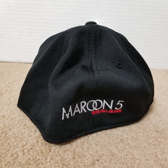 Maroon 5 hat S/M Red Pill Blues black flex dad band merch tour concert - Picture 2 of 6